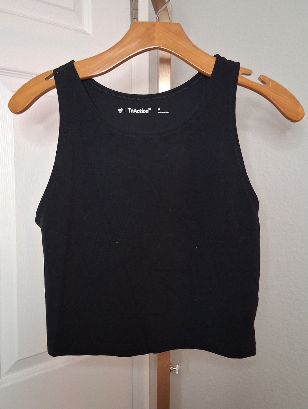 TnAction Black Workout Top Medium Cropped